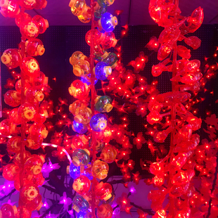 春节装饰带响仿真电子鞭炮灯笼串乔迁开业庆典炮竹彩灯中国结挂饰