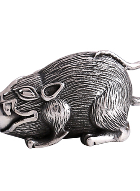 极速纯银吐宝神鼬吊坠本命年十二生肖吐宝鼠法器黄财神随身符情侣