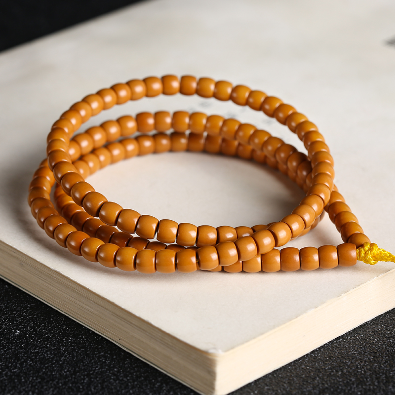 极速精品橄榄核核尖老型桶珠手串长串素籽光珠文玩手链佛珠念珠10