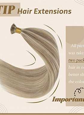 YoungSee Ash Blonde I Tip Hair Extensions Human Hair 16 Inch