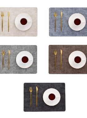 Leather Placemats Dining Table Mat Waterproof Wipeable
