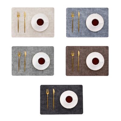 Leather Placemats Dining Table Mat Waterproof Wipeable