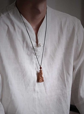 时来运转印度老山檀香项链吊坠中国风车挂坠红木质包挂链挂饰1082