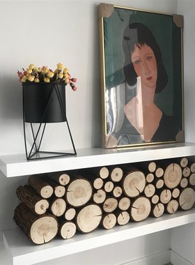 木头树桩圆木木柴小实木围栏壁炉原木圆木木桩木材装饰栅栏圆实木