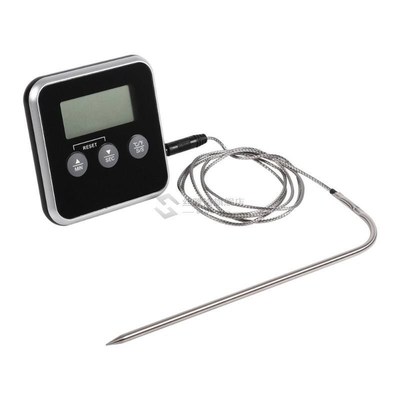 Probe Cooking Thermometer Timer Kitchen Oven Grill Food Meat