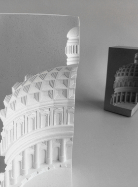 【丁言】水泥建筑模型摆件北欧创意家居装饰桌面玄关客厅酒柜摆设