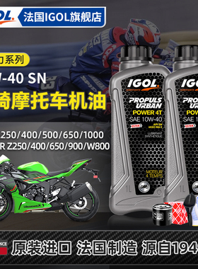 IGOL川崎ZX4R/ZX-6R忍者Ninja400/500/600异兽Z650Z900摩托车机油