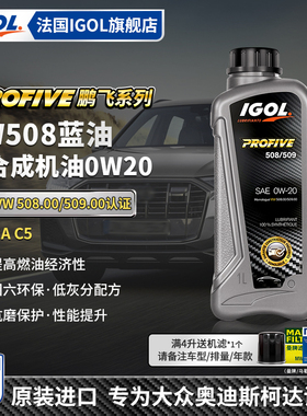 IGOL高戈VW508认证0W20全合成汽车机油C5国6大众奥迪保时捷斯柯达