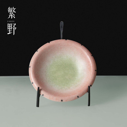 繁野新中式创意西瓜陶瓷壶承小号家用茶具干泡台高颜值茶托小茶台
