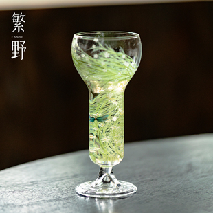 芊野耐热玻璃高脚杯主人杯高档高硼硅茶杯高颜值香槟酒杯 繁野