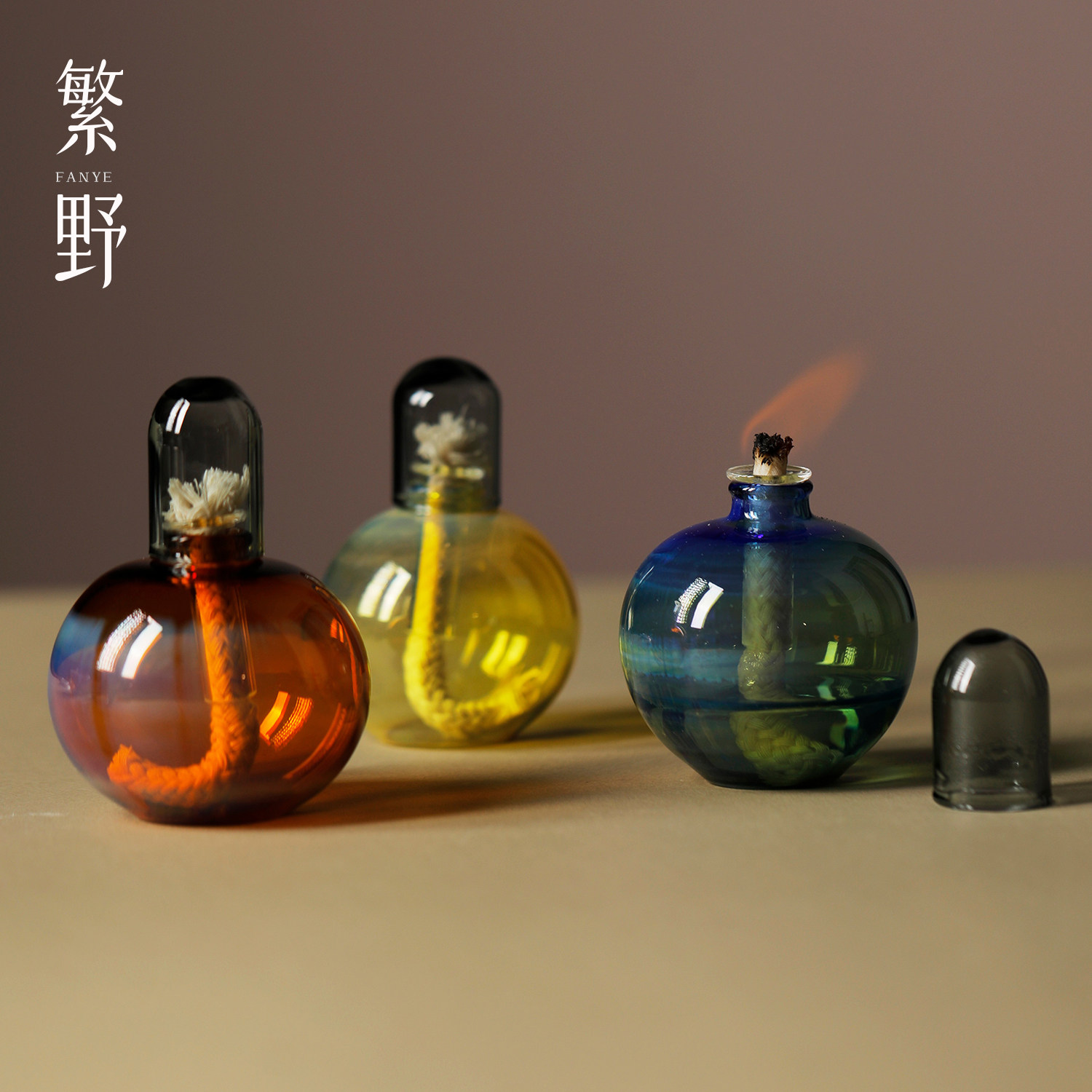 繁野围炉煮茶玻璃酒精灯带灯芯露营专业燃料茶具温茶加热酒精炉