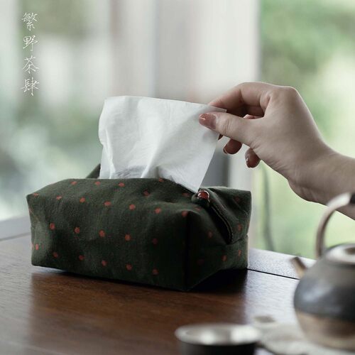 小清新中式抽纸盒纸巾盒棉麻