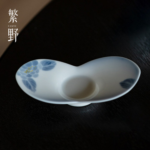 繁野 原创小众花瓣杯垫陶瓷主人杯茶杯杯托茶具配件隔热垫茶托垫