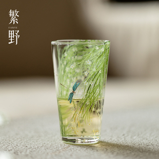 芊野耐热玻璃主人杯手工高硼硅功夫茶杯高级感绿茶杯品茗杯 繁野