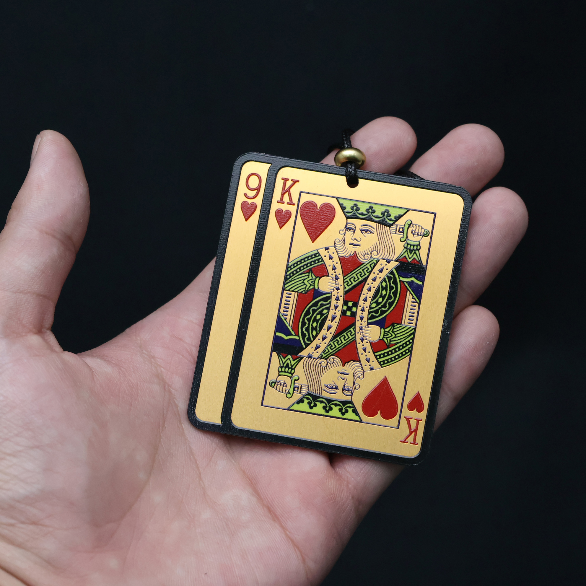 真铝牌红桃杂九A对9九汽车挂件后视镜钥匙扣礼物高级感个性创意牌