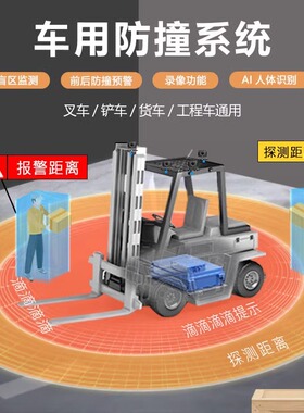 12v80vAI盲区警示系统搅拌车工程车安全区域灯行人车辆感应雷达