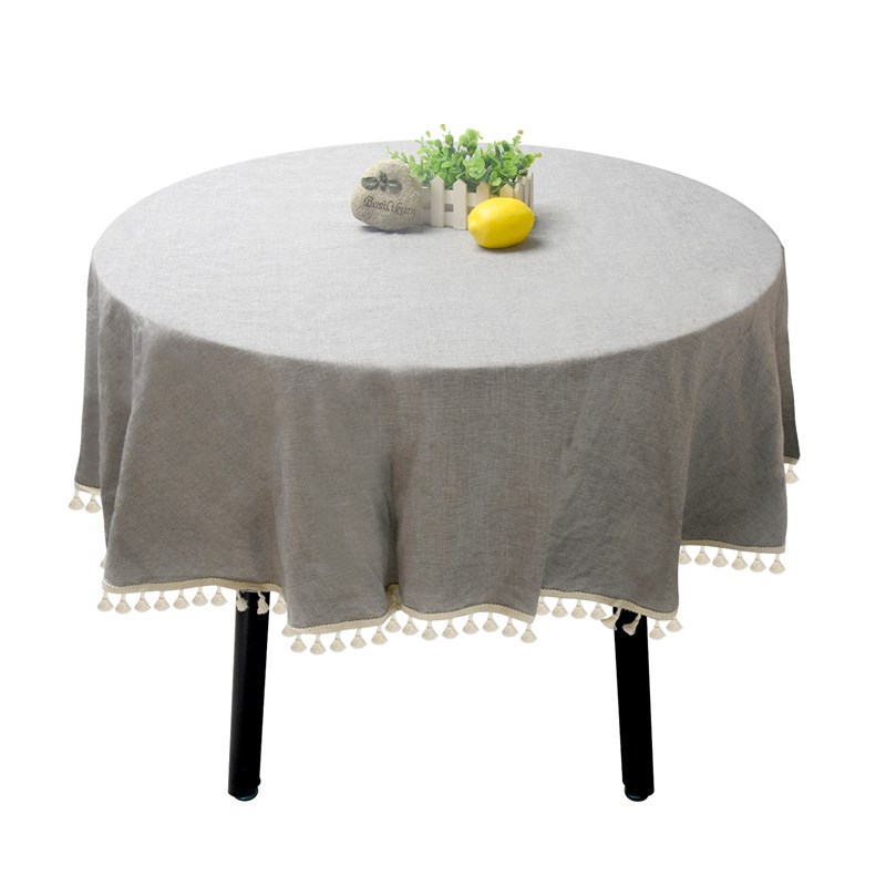 Tablecloth Round Home Decoration Table Decor Dinning Plain