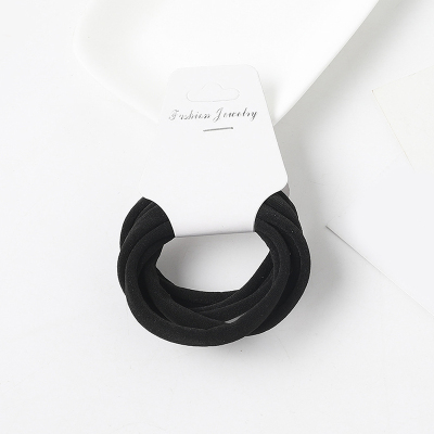 新品6 PCS Solid Color Basic Elastic Hair Bands For Girls Pin