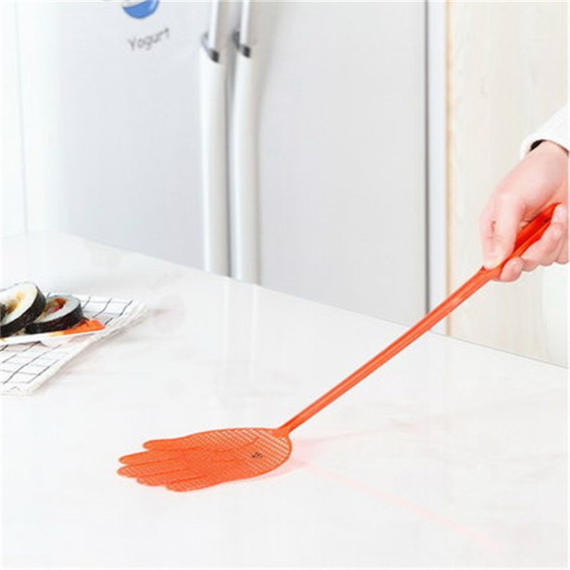 新品1Pc Cute Palm Pattern Plastic Fly Swatter Beat Insect Fl