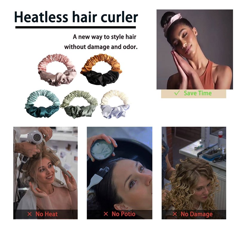 新品Curly Hair Products Silk Roller Sleep Hair Curler No Hea