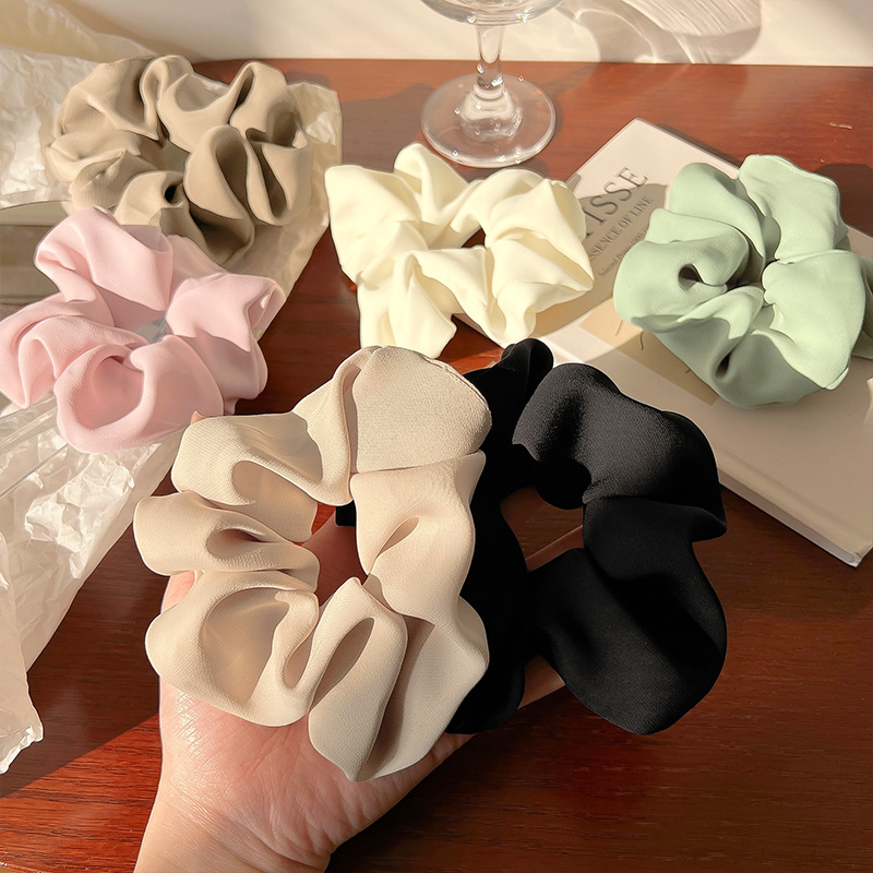 新品3/5/Pcs Silk Scrunchies Print Leopard Scrunchie Set Elas