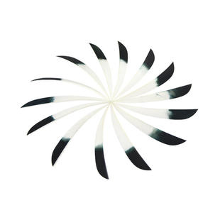 5英寸箭羽黑白羽毛盾形箭支配件五英寸真羽 火鸡羽现货厂家销售