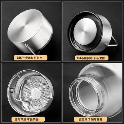 超大容量玻璃杯1000ml带盖子过滤网男茶杯子大号水瓶可携式水杯20