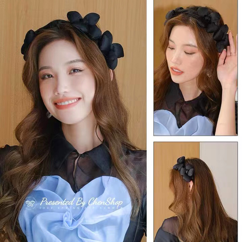 新品New Big Flower Elegant Bezel Retro Women Headband Girls