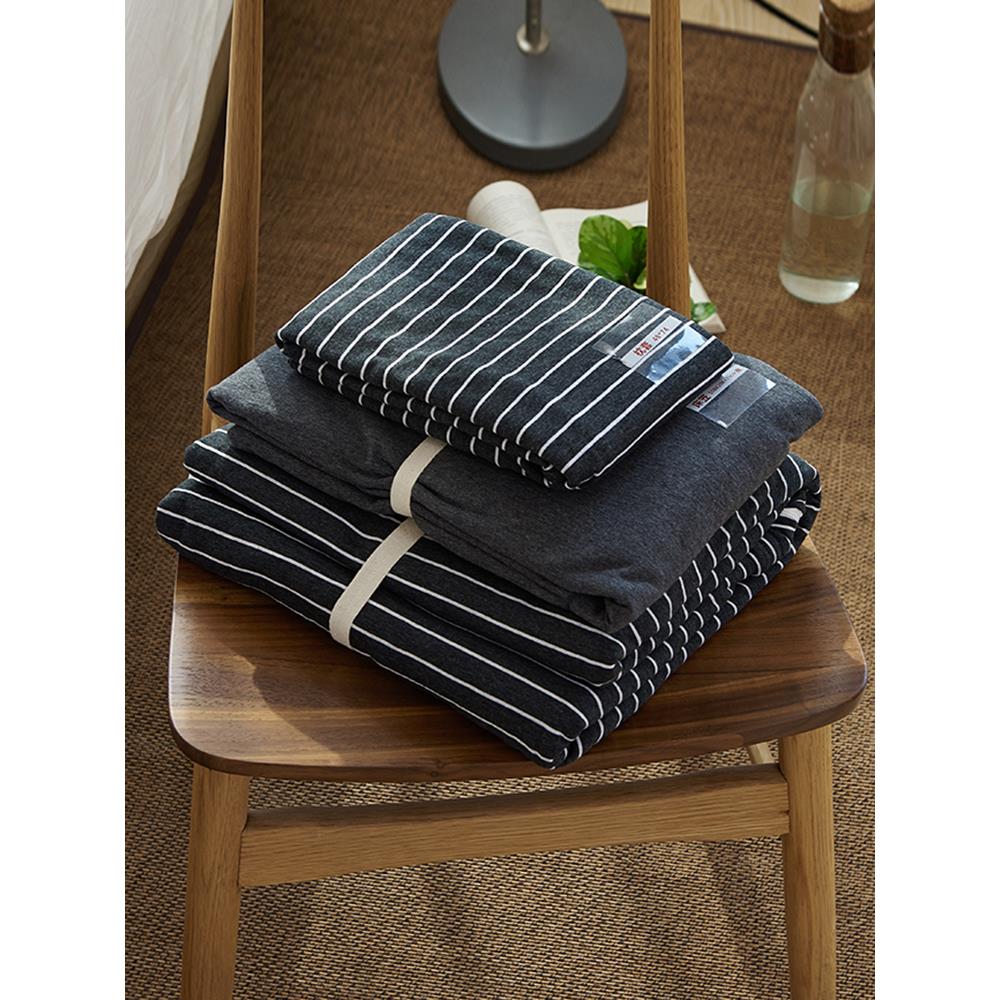 单张床单，床单，被套1500x200纯棉天竹棉a型裸睡级针织条纹儿童