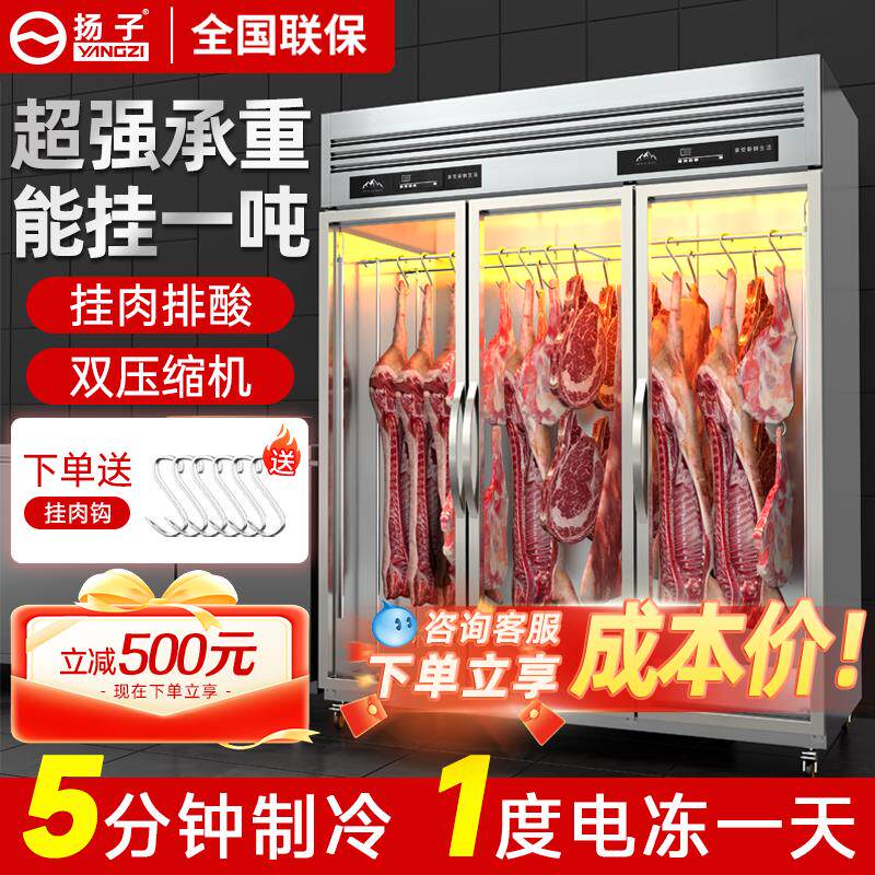 扬子商用挂肉柜牛肉羊肉排酸熟成保鲜冷藏展示柜立式鲜肉冷冻冰柜