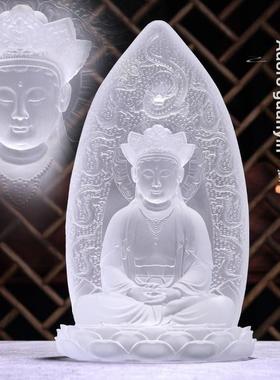 普陀山阿杜观音釉面坐像观音家背板佛像拜佛桌处佛堂摆件