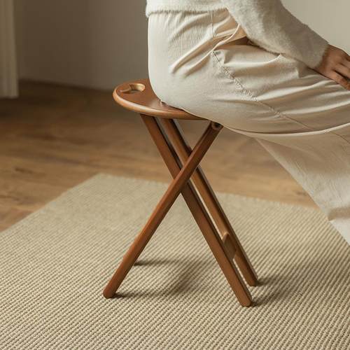 可折叠凳子家用高脚圆凳可携式加厚马扎厨房吃饭靠背椅吧台高脚椅