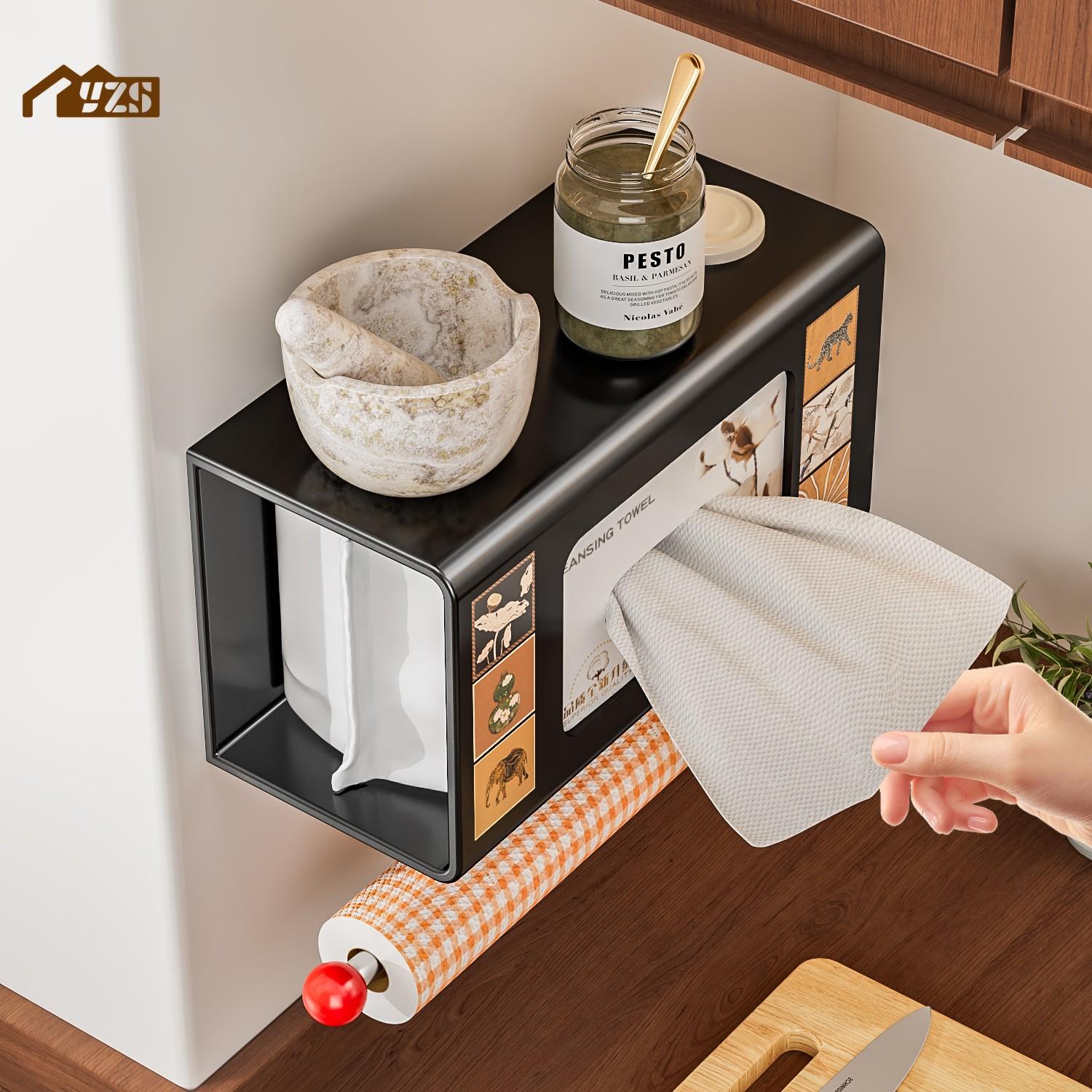 免打孔湿巾收纳盒壁挂厨房湿纸巾置物架化妆室湿卫生纸洗脸巾卫生