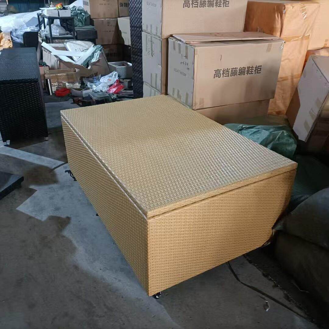 户外藤编收纳柜室外防雨水防晒收纳柜阳台庭院杂物一体鞋柜