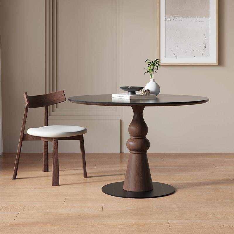 中古圆餐桌法式实木岩板圆桌简约家用小户型纯白纯黑饭厅圆形餐桌,住宅家具,实木餐桌,淘宝优惠券,粉丝福利购,淘宝优惠卷