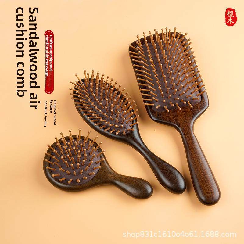 檀木气垫梳气囊按摩梳长发卷发家用木梳头部经络梳顺发檀木气囊梳,家庭/个人清洁工具,梳子/化妆梳/按摩梳,淘宝优惠券,粉丝福利购,淘宝优惠卷