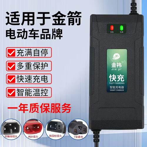 适用金箭电动车电瓶充电器48V12AH48V20AH60V72V30AH金箭2针3针