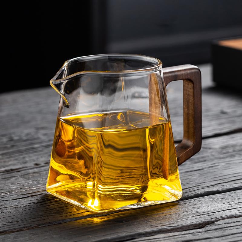 冠发玻璃公道杯加厚耐热家用四方分茶器倒茶公杯过滤高档功夫茶具