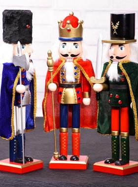 新款欧式布贴38cm 披风胡桃夹子国王 士兵木偶 婚礼宴会摆台摆件