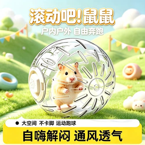 仓鼠跑球玩具！19cm大号便携跑球