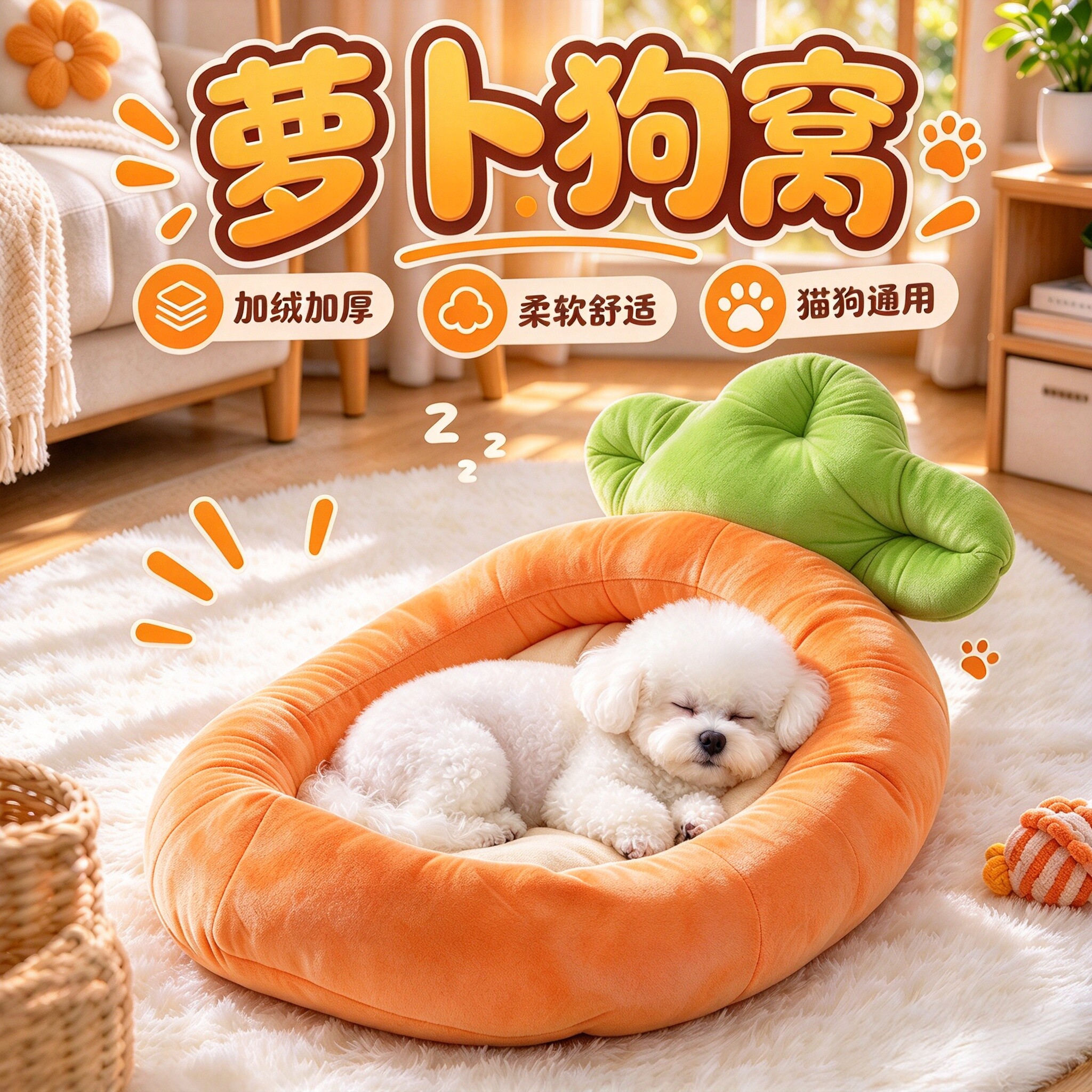 特大号!狗狗萝卜窝冬季保暖窝