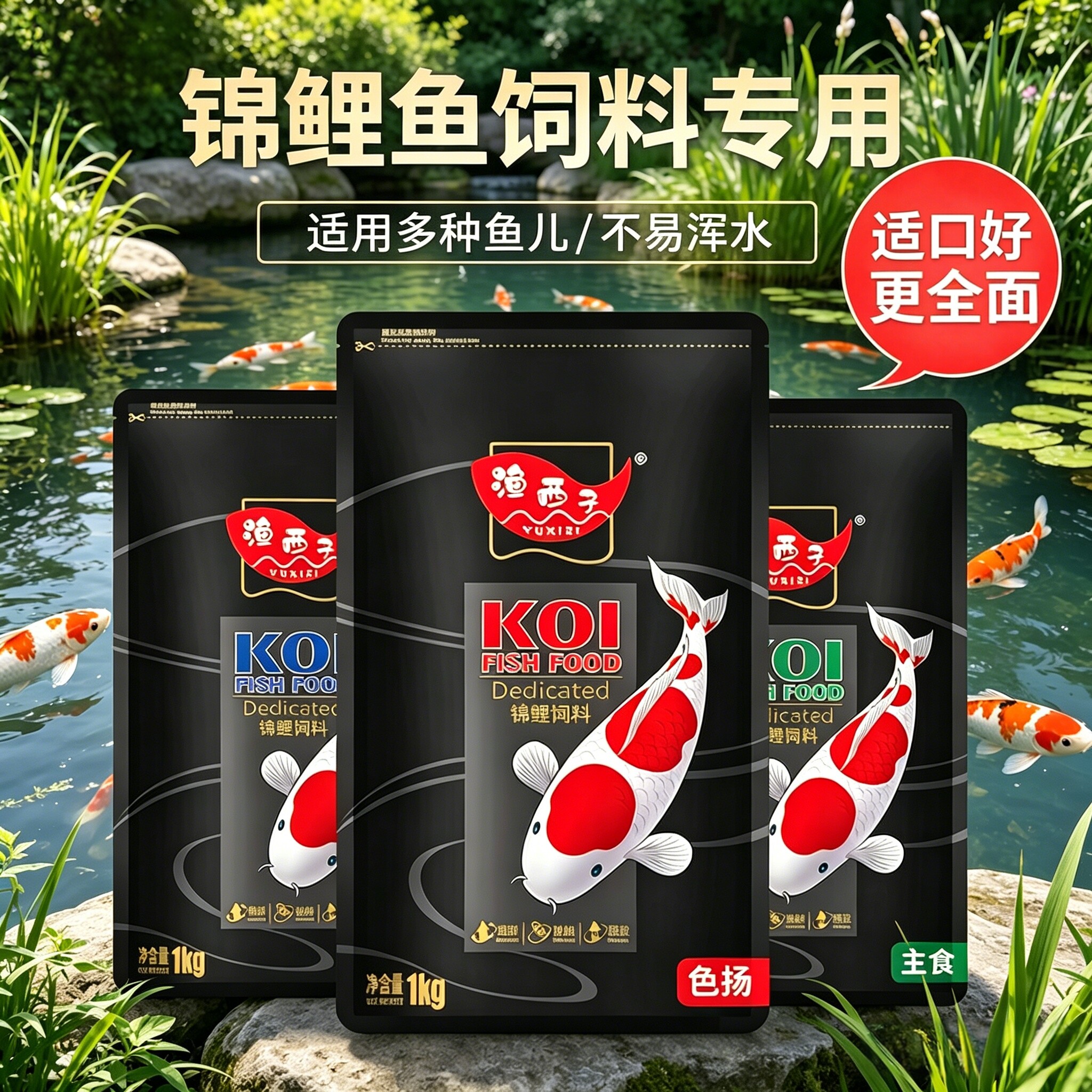 金鱼鱼食锦鲤鱼观赏鱼通用饲料