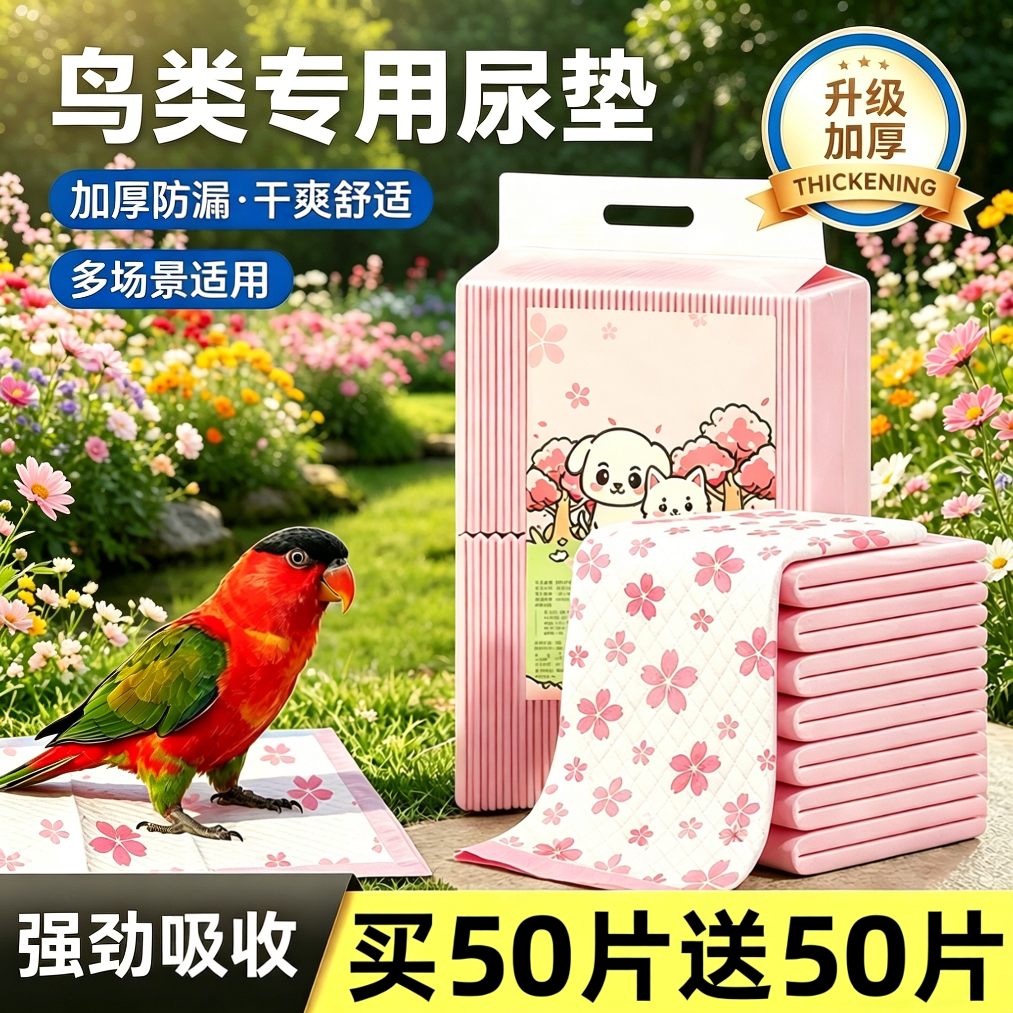 宠物鹦鹉尿垫加厚一次性鸟屎隔尿垫清理粪便鸟笼托盘外出专用垫布