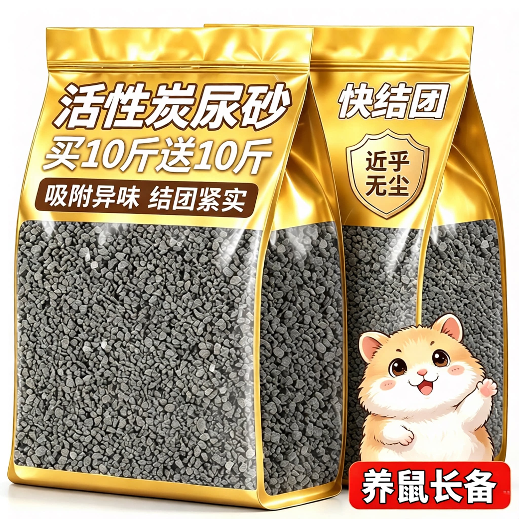 仓鼠尿砂活性炭砂吸附颗粒垫料