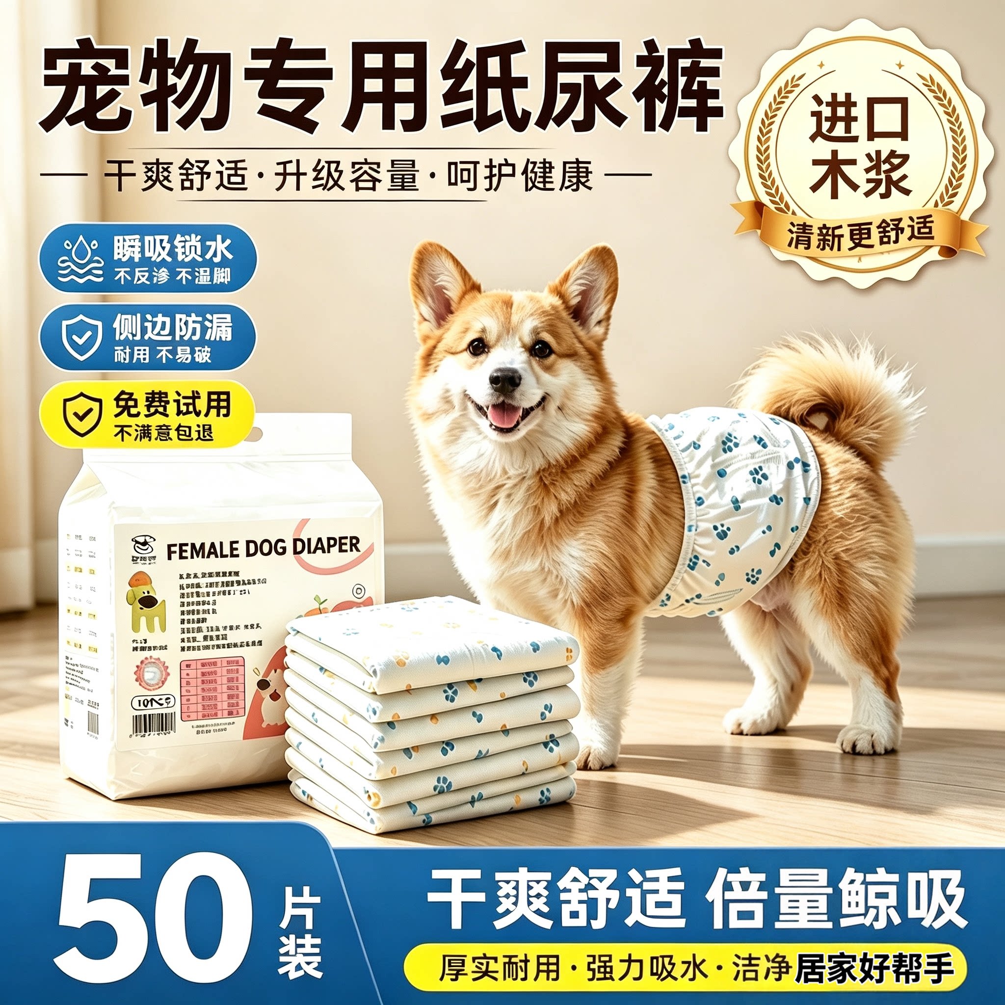 宠物纸尿裤生理裤母狗专用尿不湿