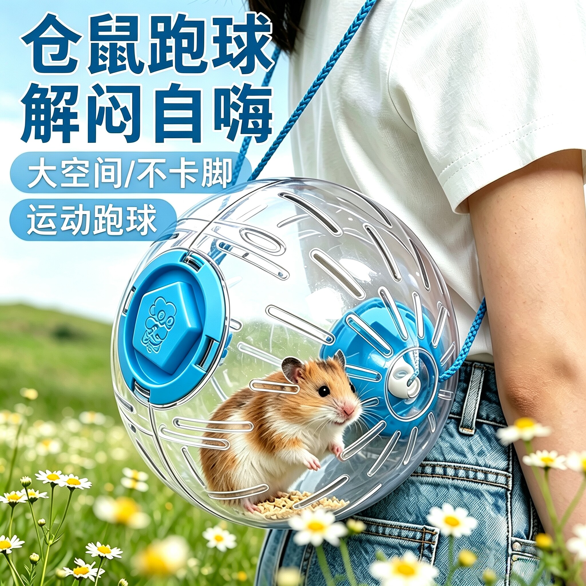 仓鼠跑球玩具!19cm大号便携跑球