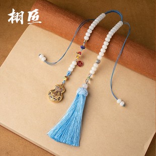 福禄精美挂饰高档车内吊饰礼 古法珐琅彩葫芦h后视镜挂件流苏长款
