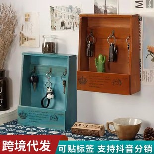 鞋 玄关梯形收纳盒门口挂墙r壁挂式 柜挂架入户钥匙挂钩家用木置物