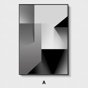 黑白灰轻奢客厅装 M挂画桌面摆件摆设壁 饰画现代简约抽象装 修风格