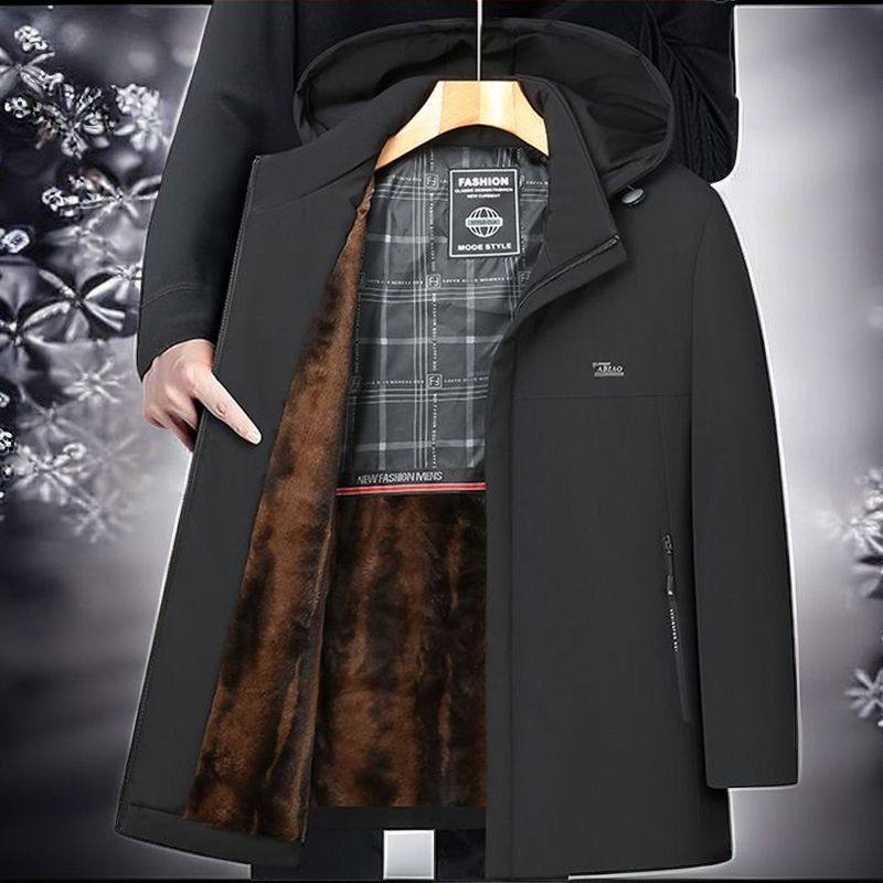 正品断码特价高档男仿貂绒派克服爸爸装中老年外套防风棉袄外套男